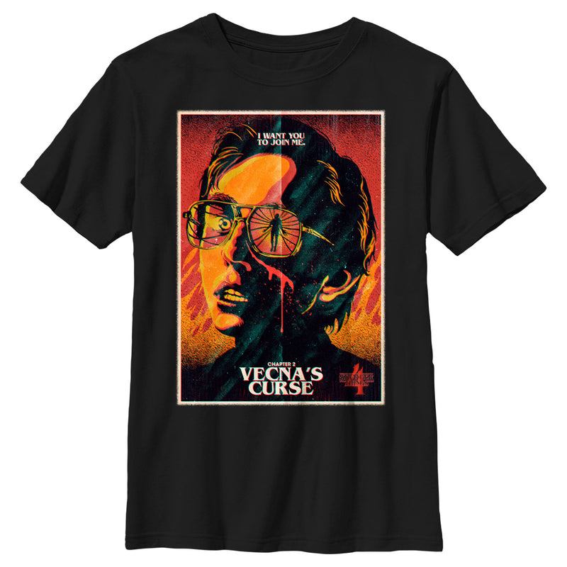 Boy's Stranger Things Retro Vecna's Curse Poster T-Shirt