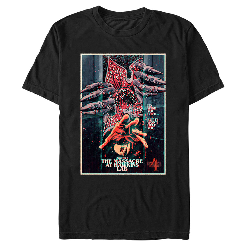 Men's Stranger Things Retro Massacre At Hawkins Lab T-Shirt