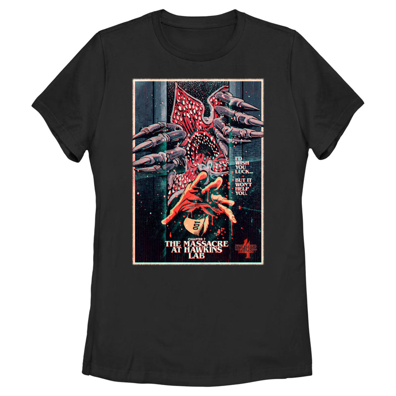 Women's Stranger Things Retro Massacre At Hawkins Lab T-Shirt