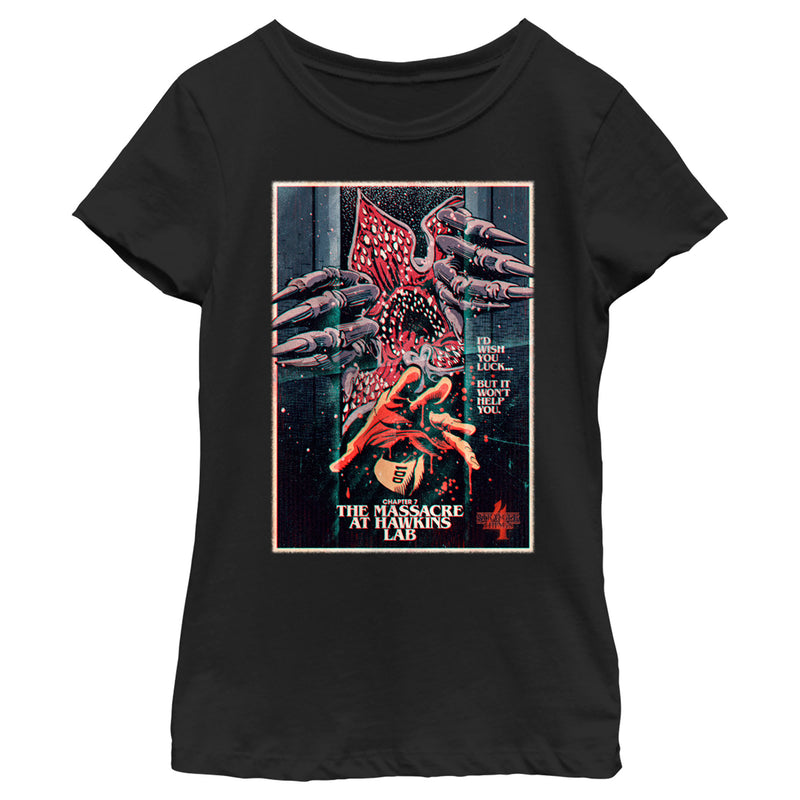 Girl's Stranger Things Retro Massacre At Hawkins Lab T-Shirt