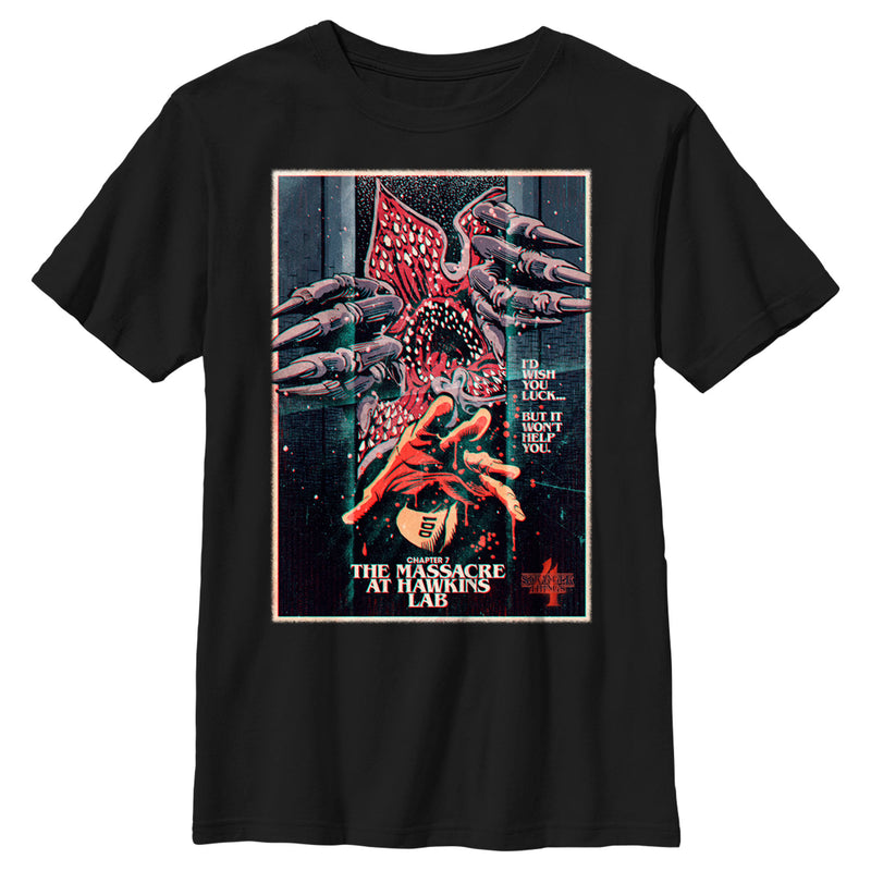 Boy's Stranger Things Retro Massacre At Hawkins Lab T-Shirt