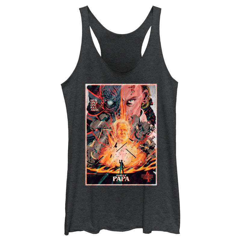 Women's Stranger Things Retro Papa Poster Racerback Tank Top