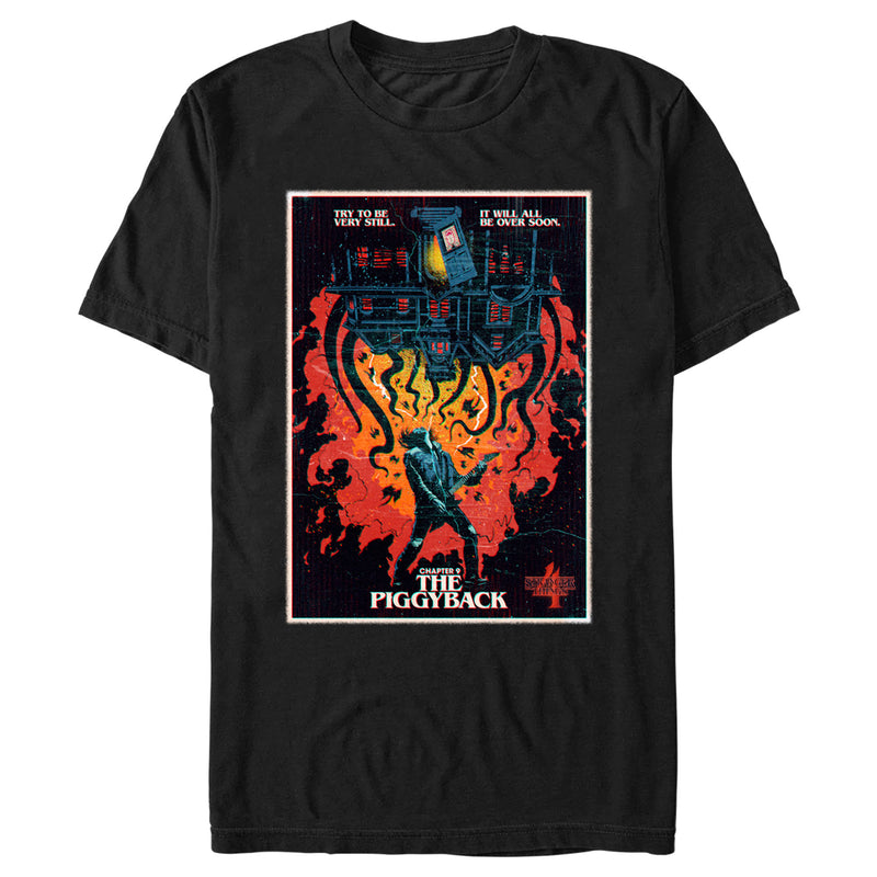 Men's Stranger Things Retro Piggyback Poster T-Shirt