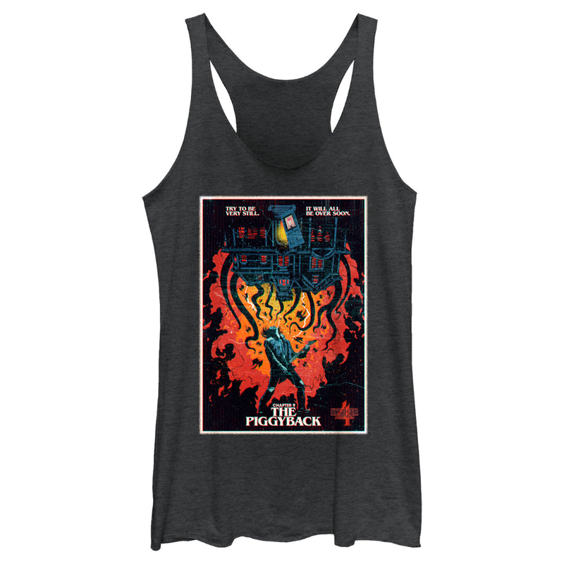 Women's Stranger Things Retro Piggyback Poster Racerback Tank Top