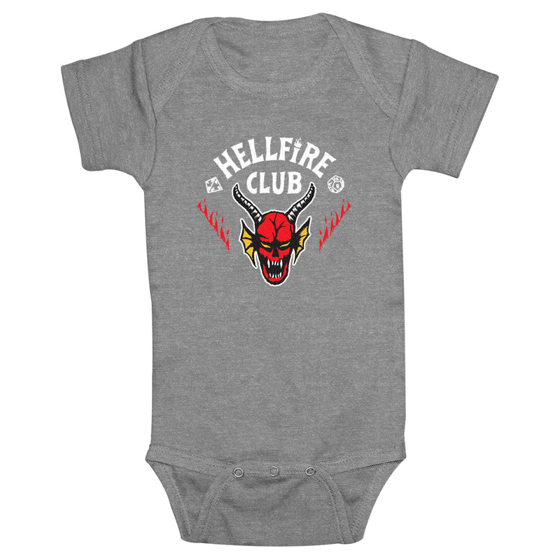 Infant's Stranger Things Hellfire Club White Logo Onesie