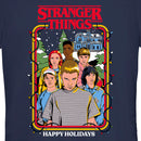 Junior's Stranger Things Retro Happy Holidays Card T-Shirt