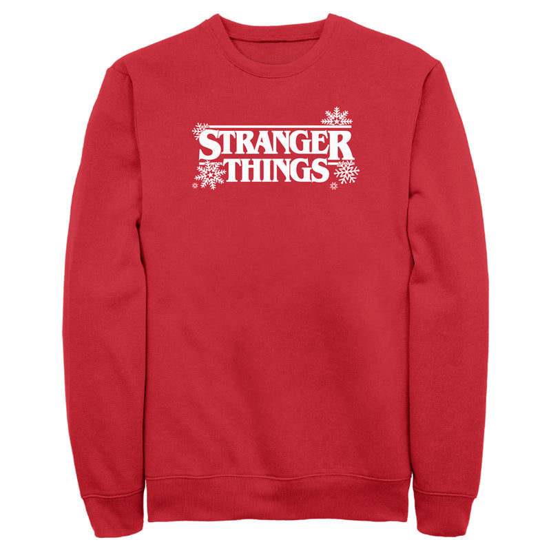 Men's Stranger Things Christmas Snowflakes Logo Sweatshirt