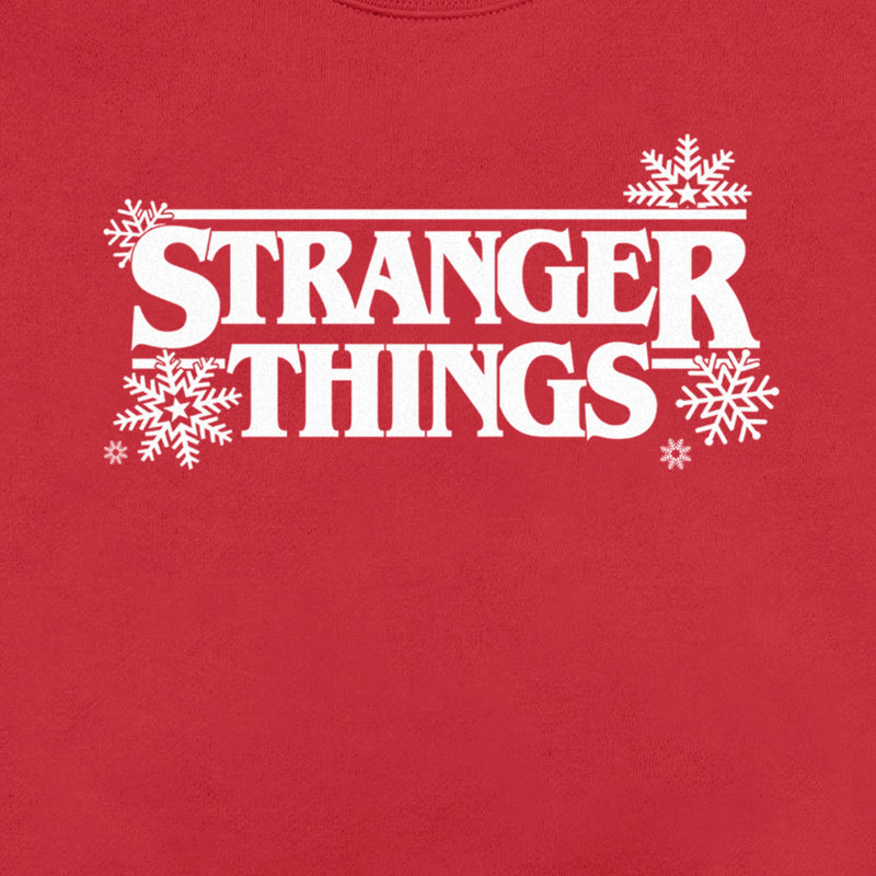 Men's Stranger Things Christmas Snowflakes Logo Sweatshirt