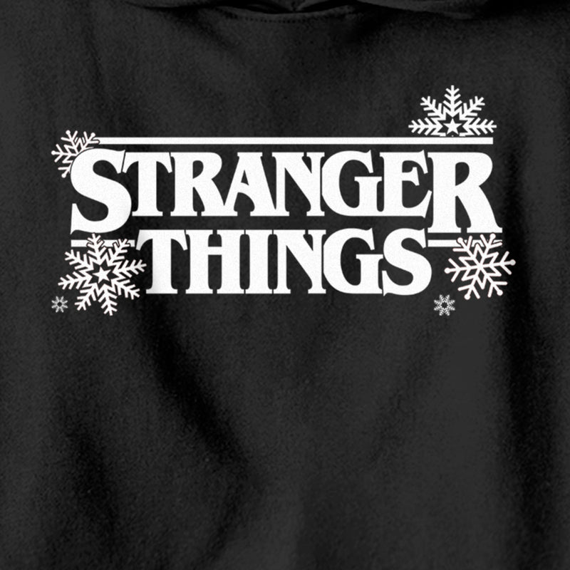 Boy's Stranger Things Christmas Snowflakes Logo Pull Over Hoodie