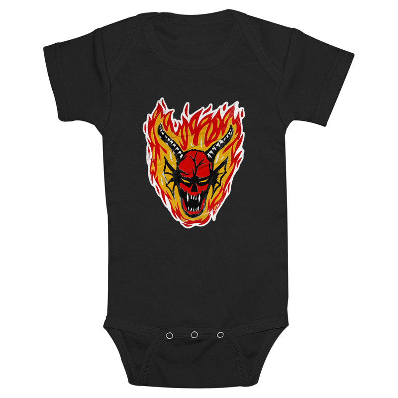 Infant's Stranger Things Hellfire Club Demon Logo Onesie