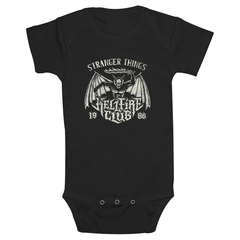 Infant's Stranger Things Hellfire Club 1986 Logo Onesie