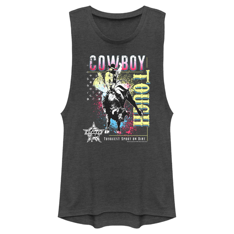 Junior's Professional Bull Riders Cowboy Tough Colorful Festival Muscle Tee