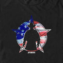 Men's Professional Bull Riders American Flag Cowboy Silhouette T-Shirt