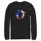 Men's Professional Bull Riders American Flag Cowboy Silhouette Long Sleeve Shirt