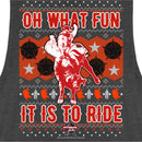 Junior's Professional Bull Riders Oh What Fun it is to Ride Sweater Print Festival Muscle Tee