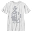 Boy's Professional Bull Riders Gray Patriotic Silhouette T-Shirt