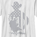 Boy's Professional Bull Riders Gray Patriotic Silhouette T-Shirt