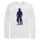 Men's Professional Bull Riders Distressed Cowboy Silhouette Long Sleeve Shirt