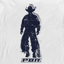 Men's Professional Bull Riders Distressed Cowboy Silhouette Long Sleeve Shirt