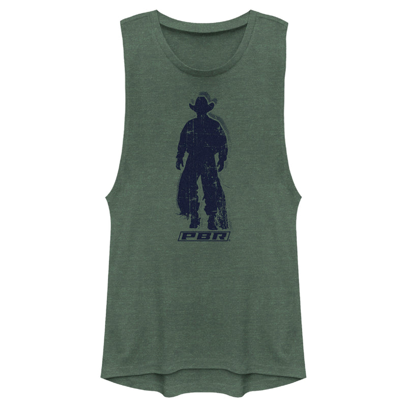 Junior's Professional Bull Riders Distressed Cowboy Silhouette Festival Muscle Tee