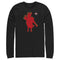 Men's Professional Bull Riders Red Cowboy Silhouette Long Sleeve Shirt