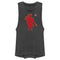 Junior's Professional Bull Riders Red Cowboy Silhouette Festival Muscle Tee