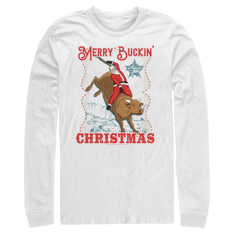 Men's Professional Bull Riders Merry Buckin' Christmas Long Sleeve Shirt