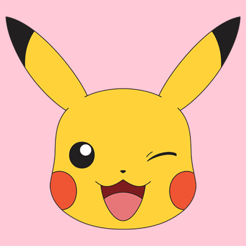 Girl's Pokemon Pikachu Wink Face T-Shirt