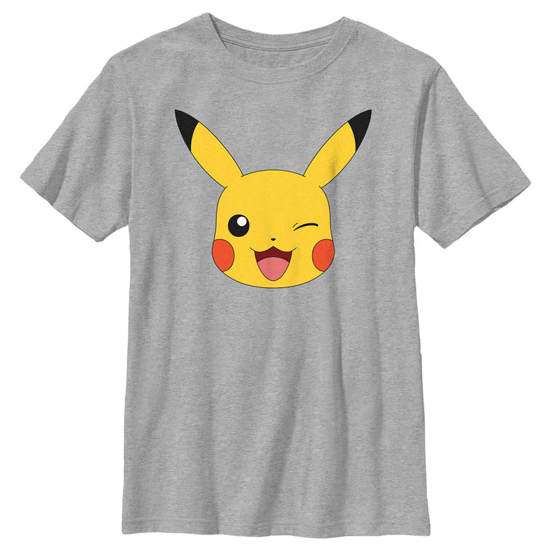 Boy's Pokemon Pikachu Wink Face T-Shirt