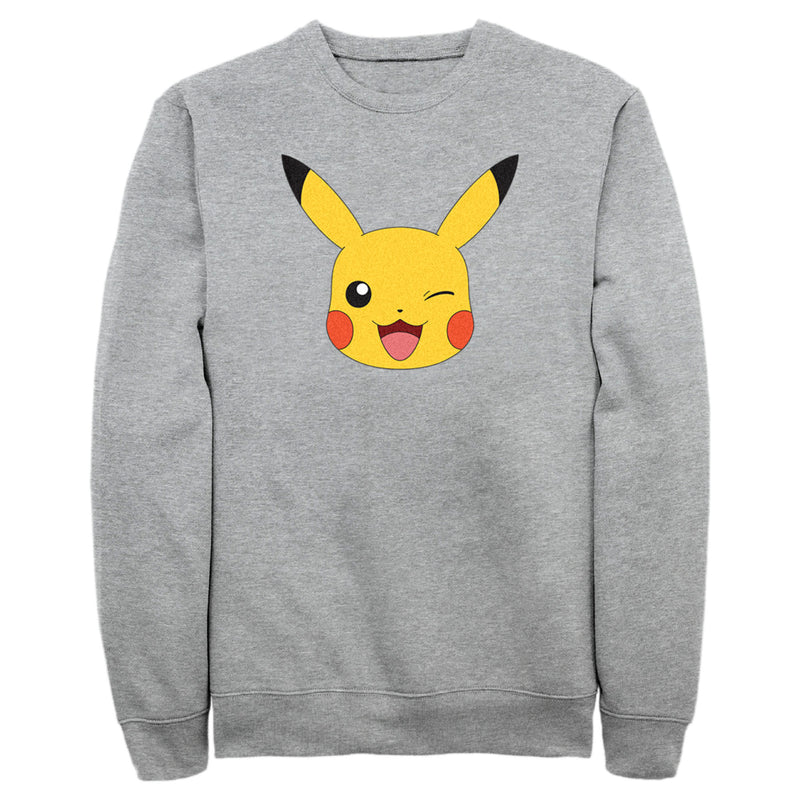 Men's Pokemon Pikachu Wink Face Sweatshirt