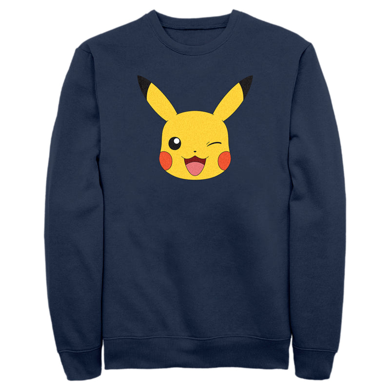 Men's Pokemon Pikachu Wink Face Sweatshirt