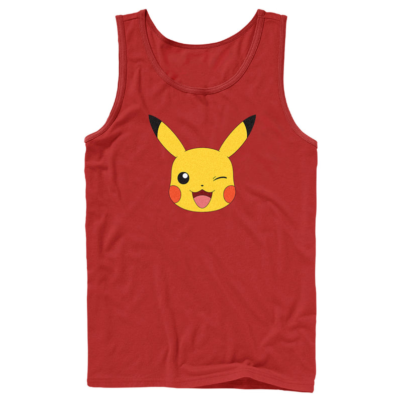 Men's Pokemon Pikachu Wink Face Tank Top