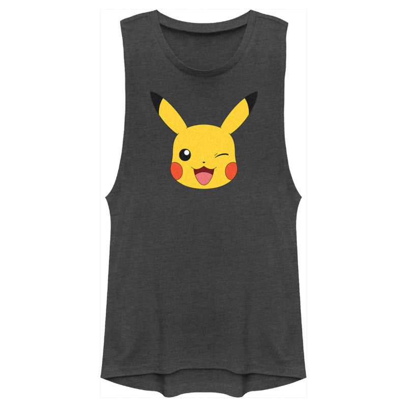 Junior's Pokemon Pikachu Wink Face Festival Muscle Tee