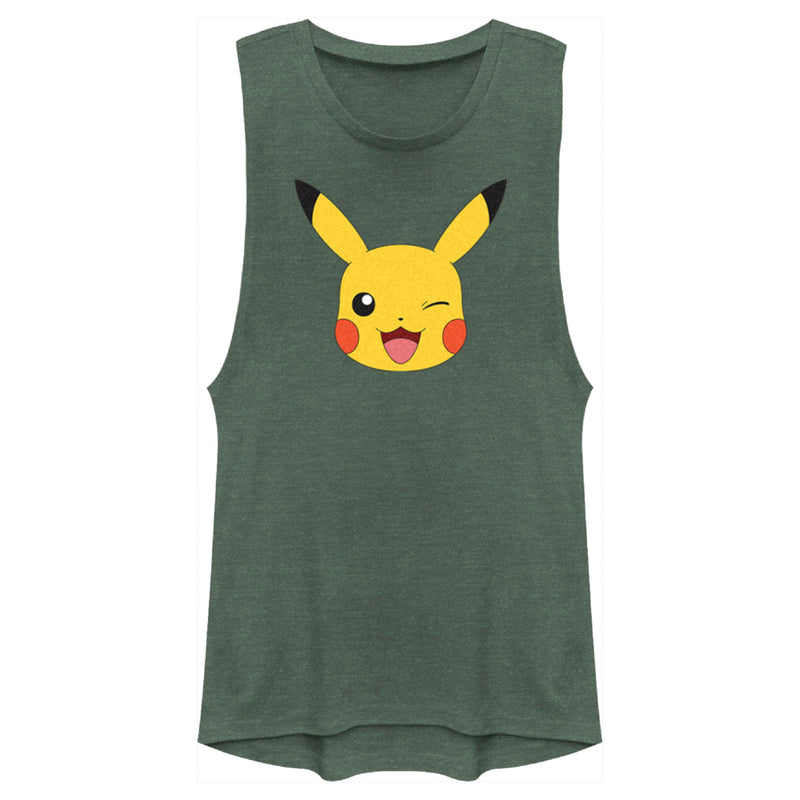 Junior's Pokemon Pikachu Wink Face Festival Muscle Tee