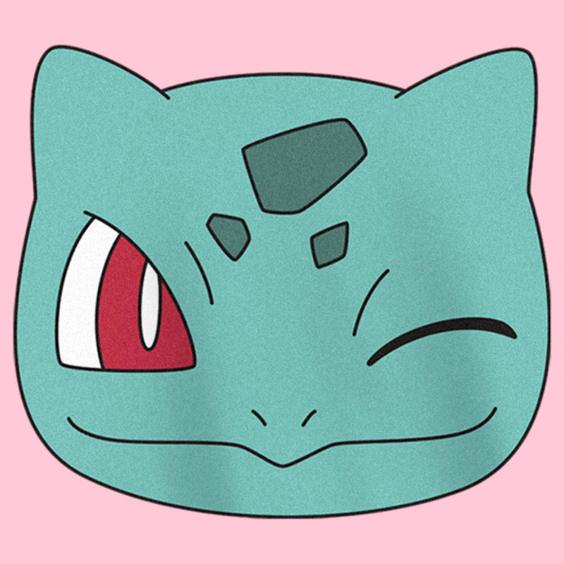 Girl's Pokemon Bulbasaur Wink Face T-Shirt