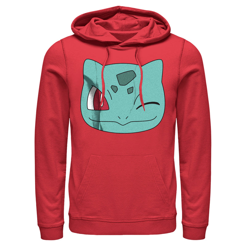 Men's Pokemon Bulbasaur Wink Face Pull Over Hoodie