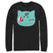 Men's Pokemon Bulbasaur Wink Face Long Sleeve Shirt