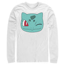 Men's Pokemon Bulbasaur Wink Face Long Sleeve Shirt