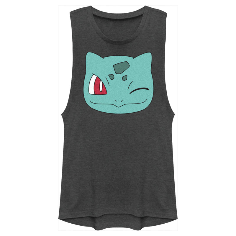 Junior's Pokemon Bulbasaur Wink Face Festival Muscle Tee