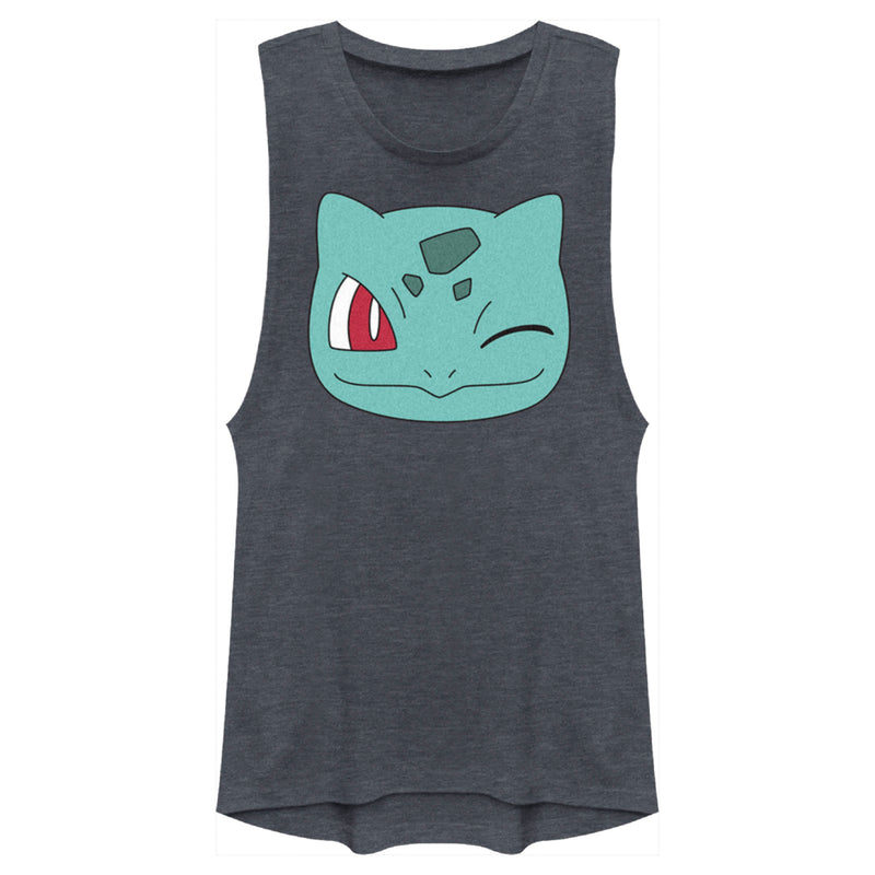 Junior's Pokemon Bulbasaur Wink Face Festival Muscle Tee