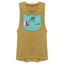 Junior's Pokemon Bulbasaur Wink Face Festival Muscle Tee