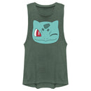 Junior's Pokemon Bulbasaur Wink Face Festival Muscle Tee