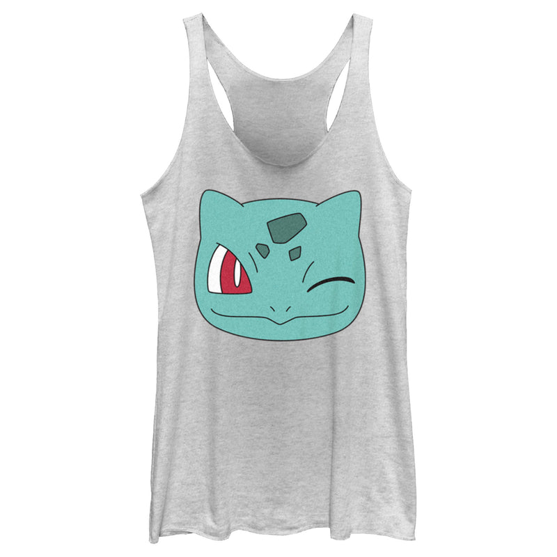 Women's Pokemon Bulbasaur Wink Face Racerback Tank Top