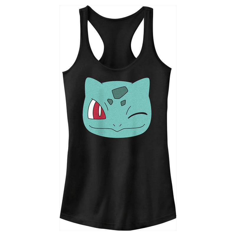 Junior's Pokemon Bulbasaur Wink Face Racerback Tank Top
