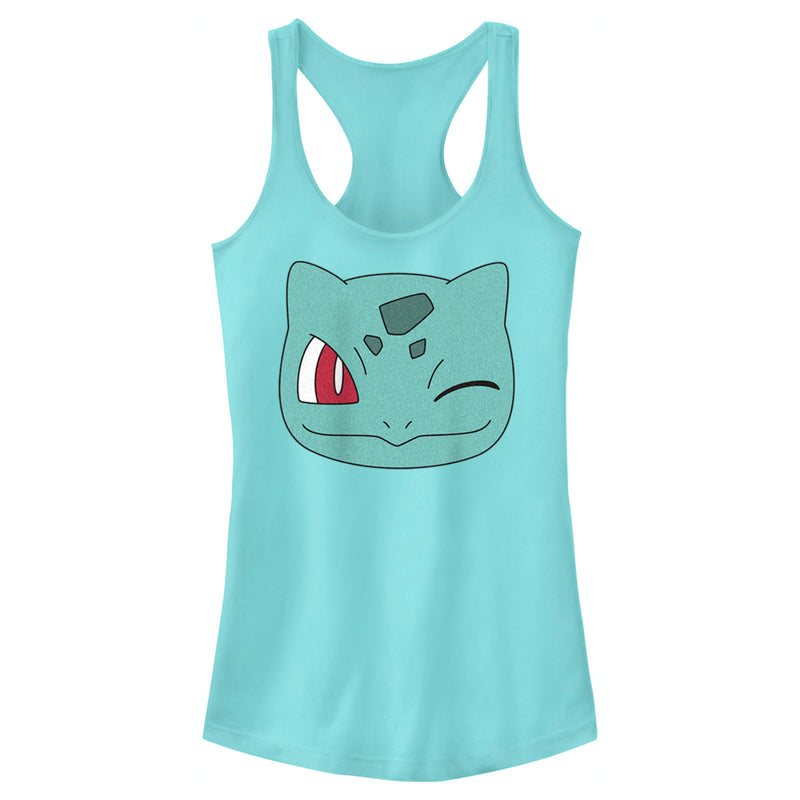 Junior's Pokemon Bulbasaur Wink Face Racerback Tank Top