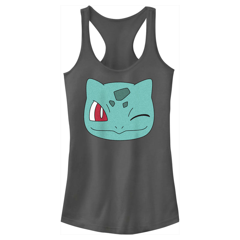 Junior's Pokemon Bulbasaur Wink Face Racerback Tank Top