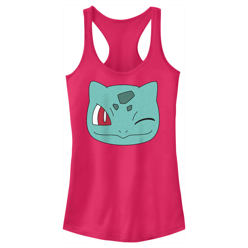 Junior's Pokemon Bulbasaur Wink Face Racerback Tank Top