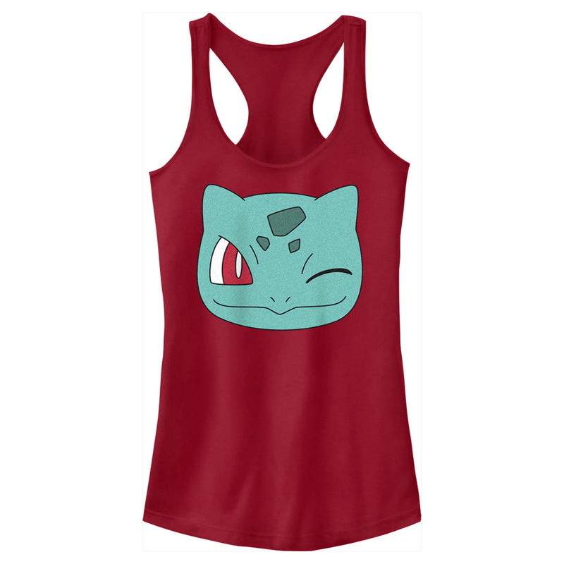 Junior's Pokemon Bulbasaur Wink Face Racerback Tank Top