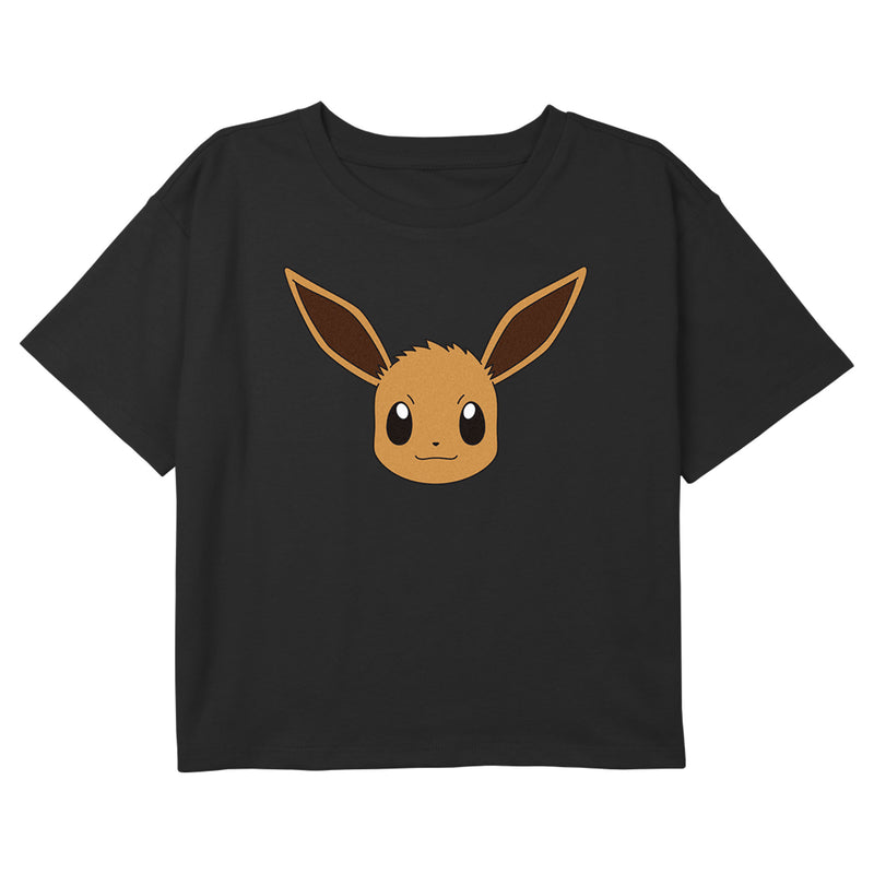 Girl's Pokemon Eevee Face Portrait T-Shirt