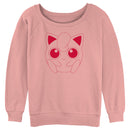 Junior's Pokemon Jigglypuff Line Art Face Sweatshirt